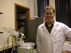james mackay in lab coat