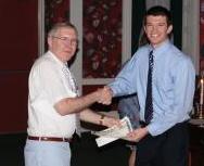 Cameron Gettel received 20ll O. F. Stambaugh award from Dr. Charles D. Schaeffer, Jr.