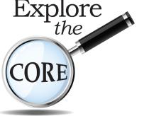 explore the core logo with magnifying glass