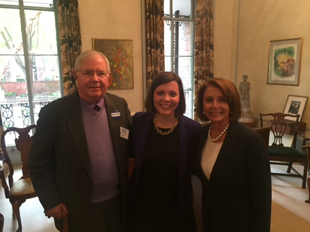 Ambassador John Craig, Candidate Christine Hartman, and Congresswoman Nancy Pelosi