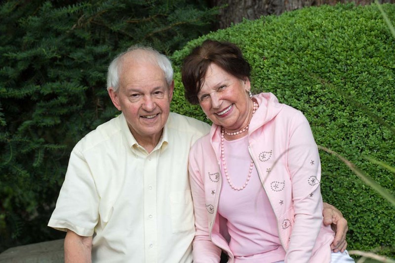 ken and rosalie sitting on a bench