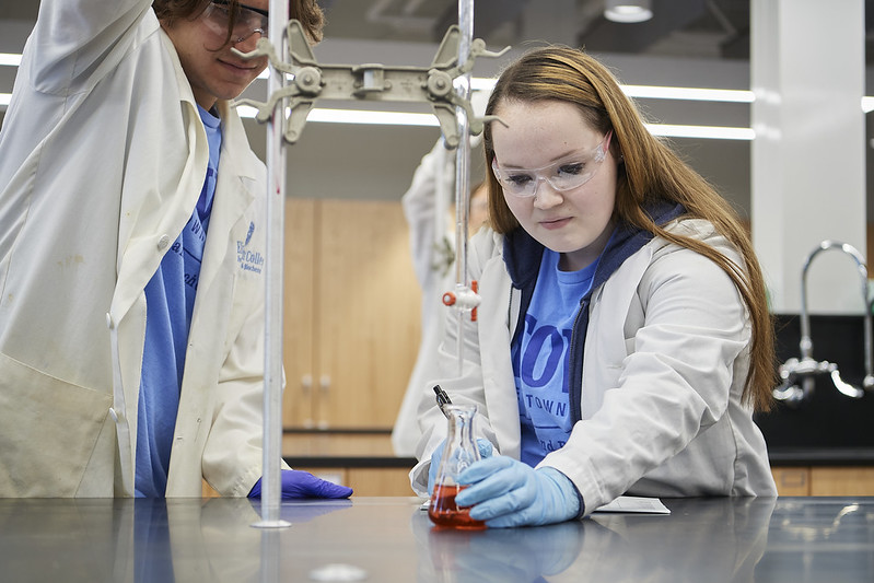 student working in lab