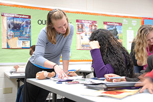 Etown Student teaching in classroom