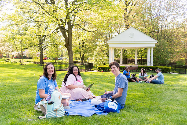 students outdoors